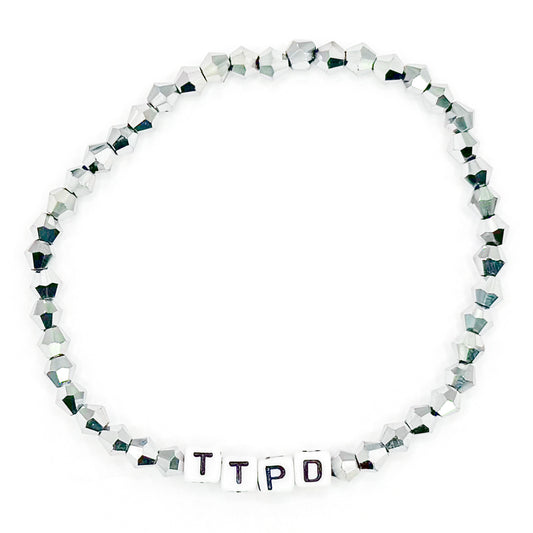 Silver "TTPD" Bead Buddy Bracelet