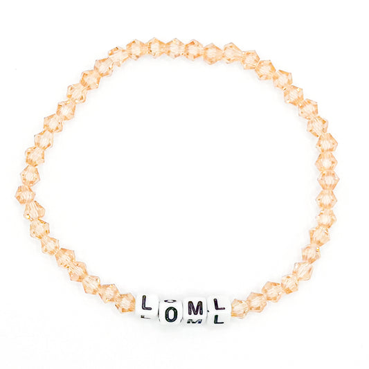 Tan "LOML" Bead Buddy Bracelet