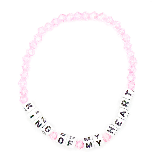 Pink "King Of My Heart" Bead Buddy Bracelet