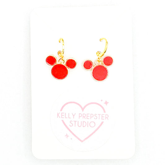 Red Magical Huggie Earrings