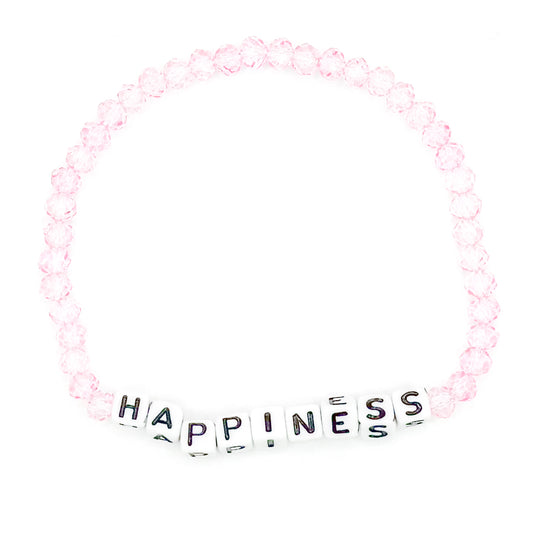 Pink "Happiness" Bead Buddy Bracelet