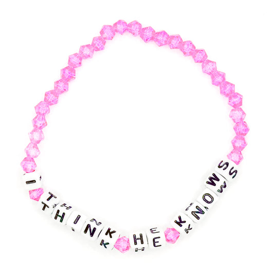 Pink "I Think He Knows" Bead Buddy Bracelet