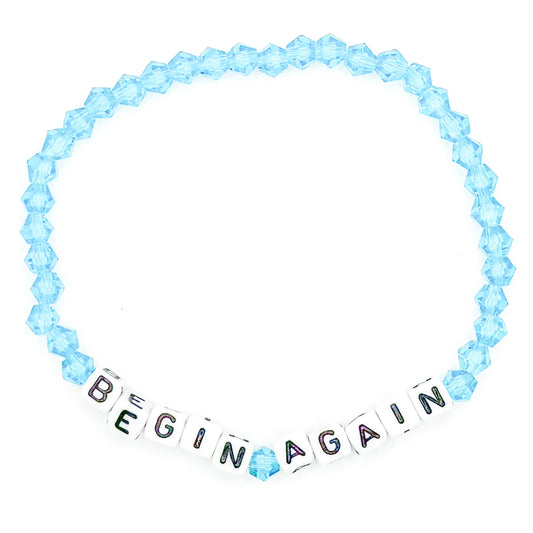 Blue "Begin Again" Bead Buddy Bracelet