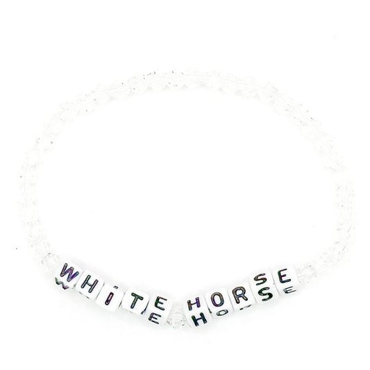 Clear "White Horse" Bead Buddy Bracelet