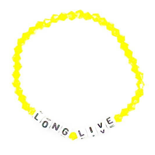 Yellow "Long Live" Bead Buddy Bracelet