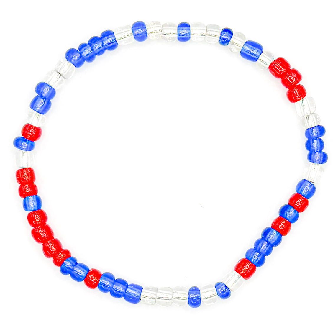 Red White and Blue Seed Bead Bracelet