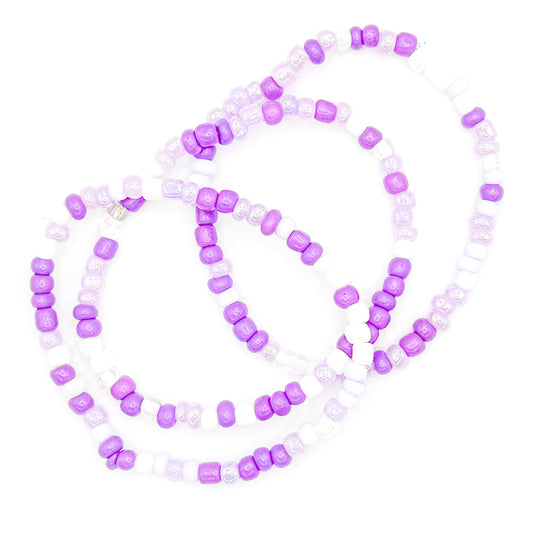 Purple Seed Bead Stackers (Set of 3)