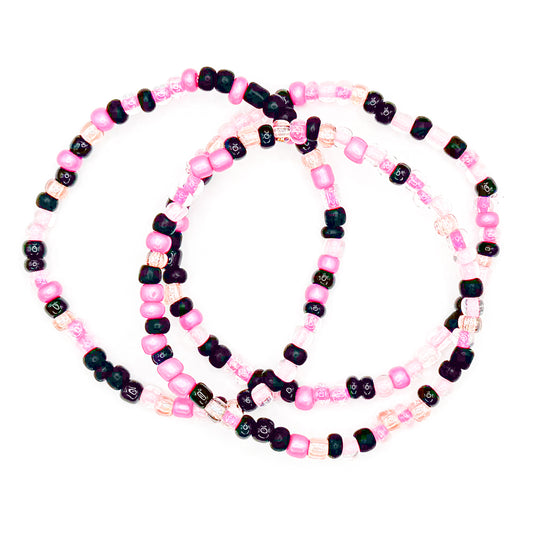 Neutral Pink Seed Bead Stackers (Set of 3)