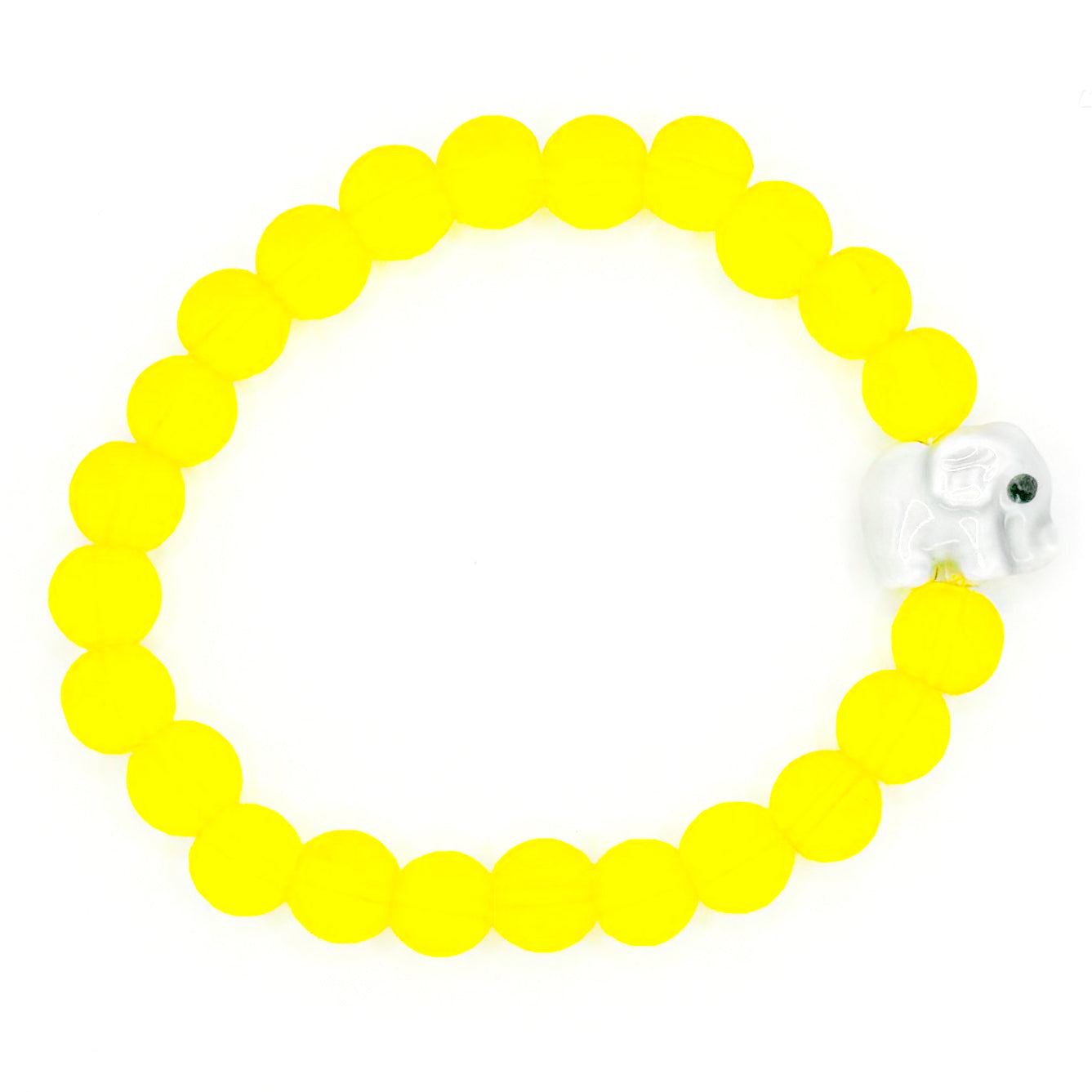 Yellow Elephant Glass Beaded Bracelet