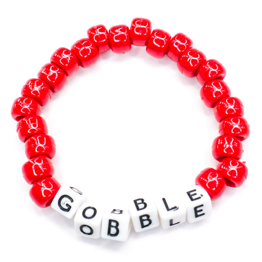 Dark Red "Gobble" Beaded Bracelet