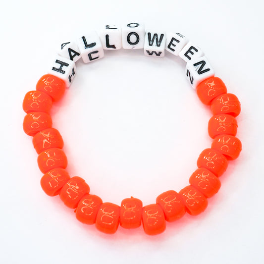 Orange "Halloween" Beaded Bracelet