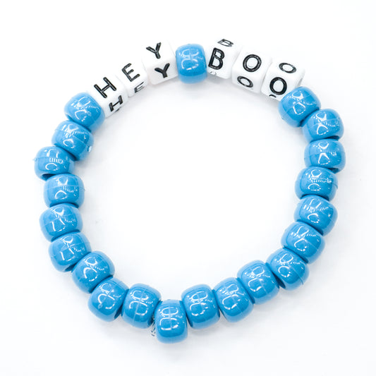Blue "Hey Boo" Beaded Bracelet