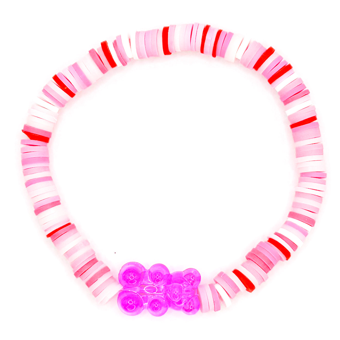 Neon Pink Sugar Rush Clay Beaded Bracelet