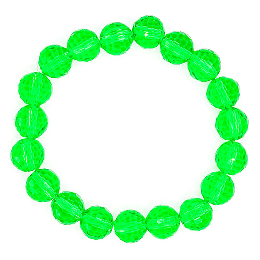 Green Disco Ball Beaded Bracelet