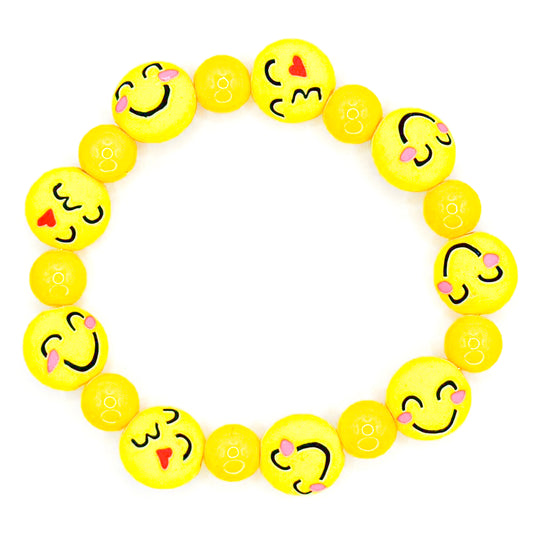 Emoji Glass Beaded Bracelet