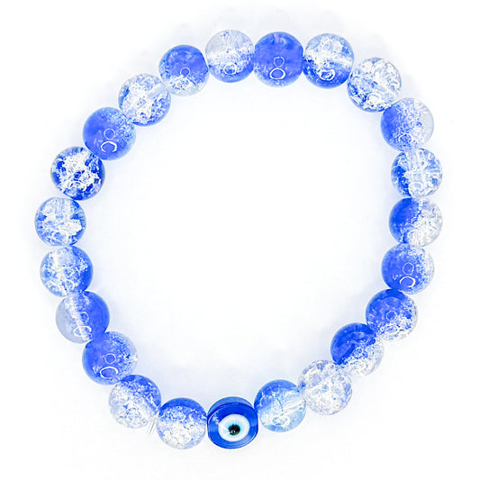 Blue Evil Eye Glass Beaded Bracelet