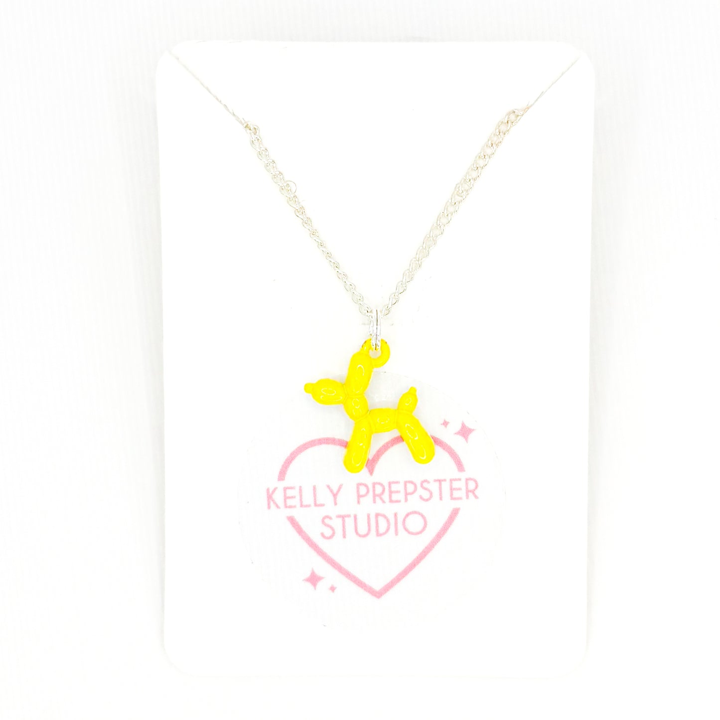 Yellow Balloon Dog Necklace