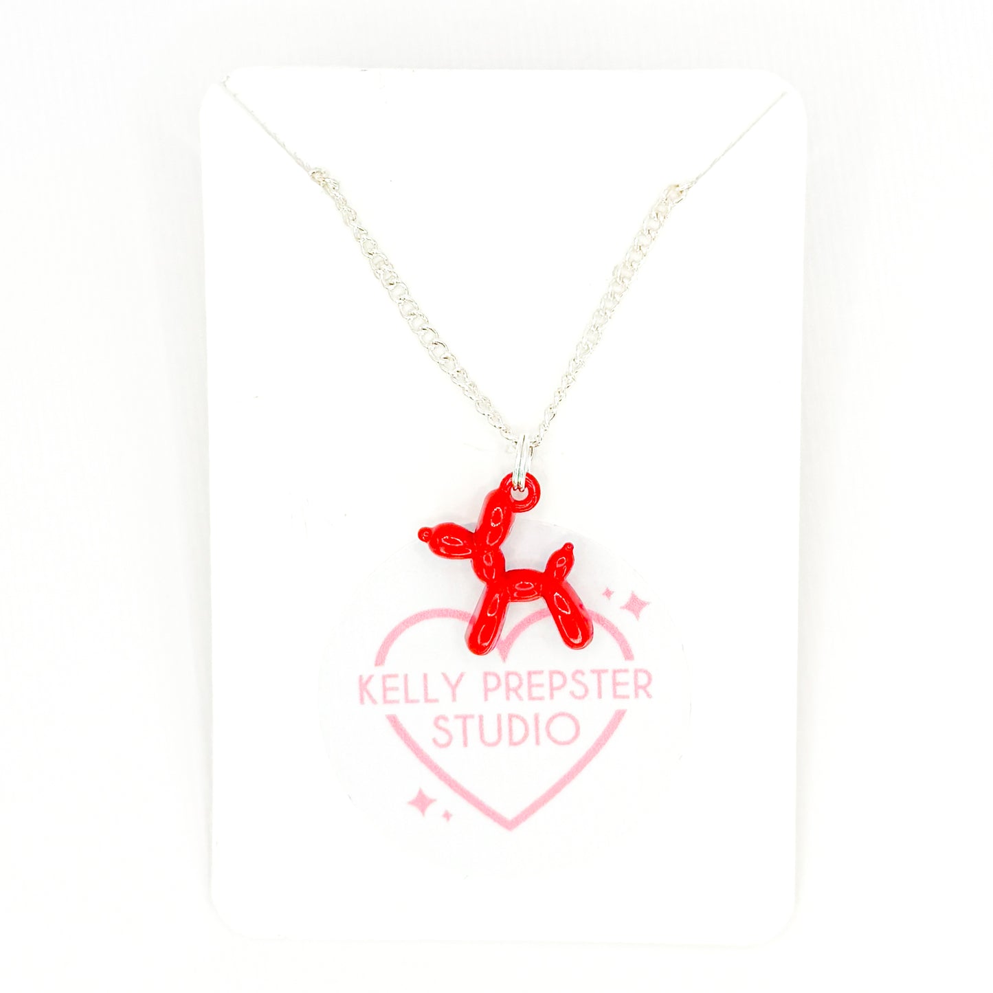 Red Balloon Dog Necklace