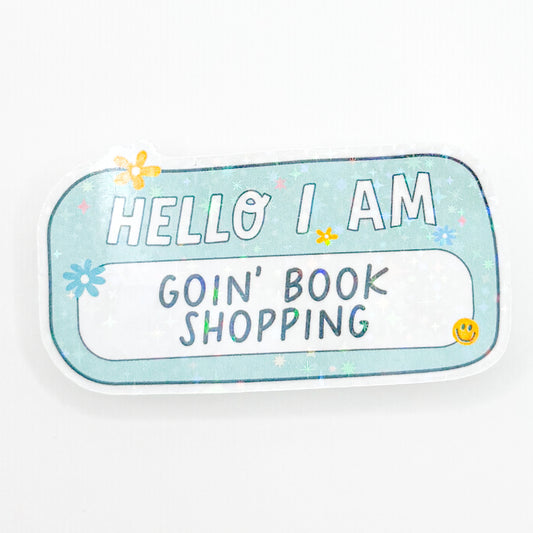 Going Book Shopping Holographic Sticker