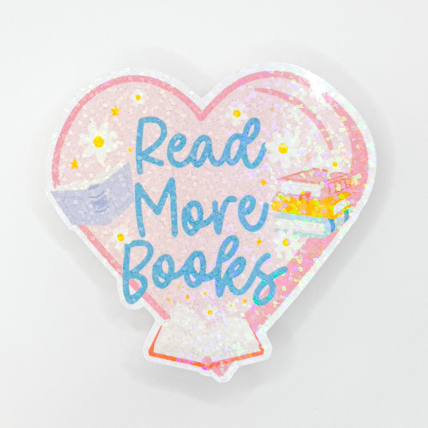 Read More Books Heart Holographic Sticker