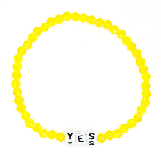 Yellow "Yes" Bead Buddy Bracelet