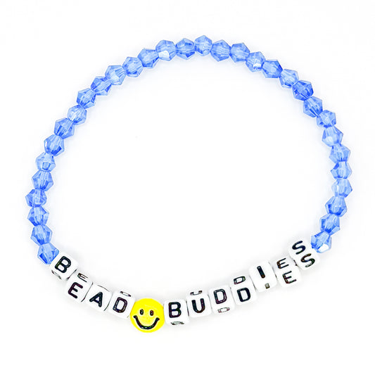 Blue Smiley Bead Buddy Bracelet