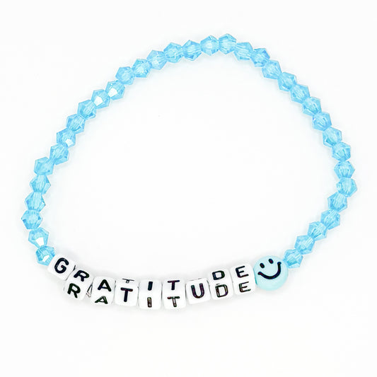 Blue "Gratitude' Bead Buddy Bracelet