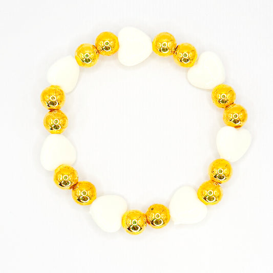 Golden Hearts Beaded Bracelet