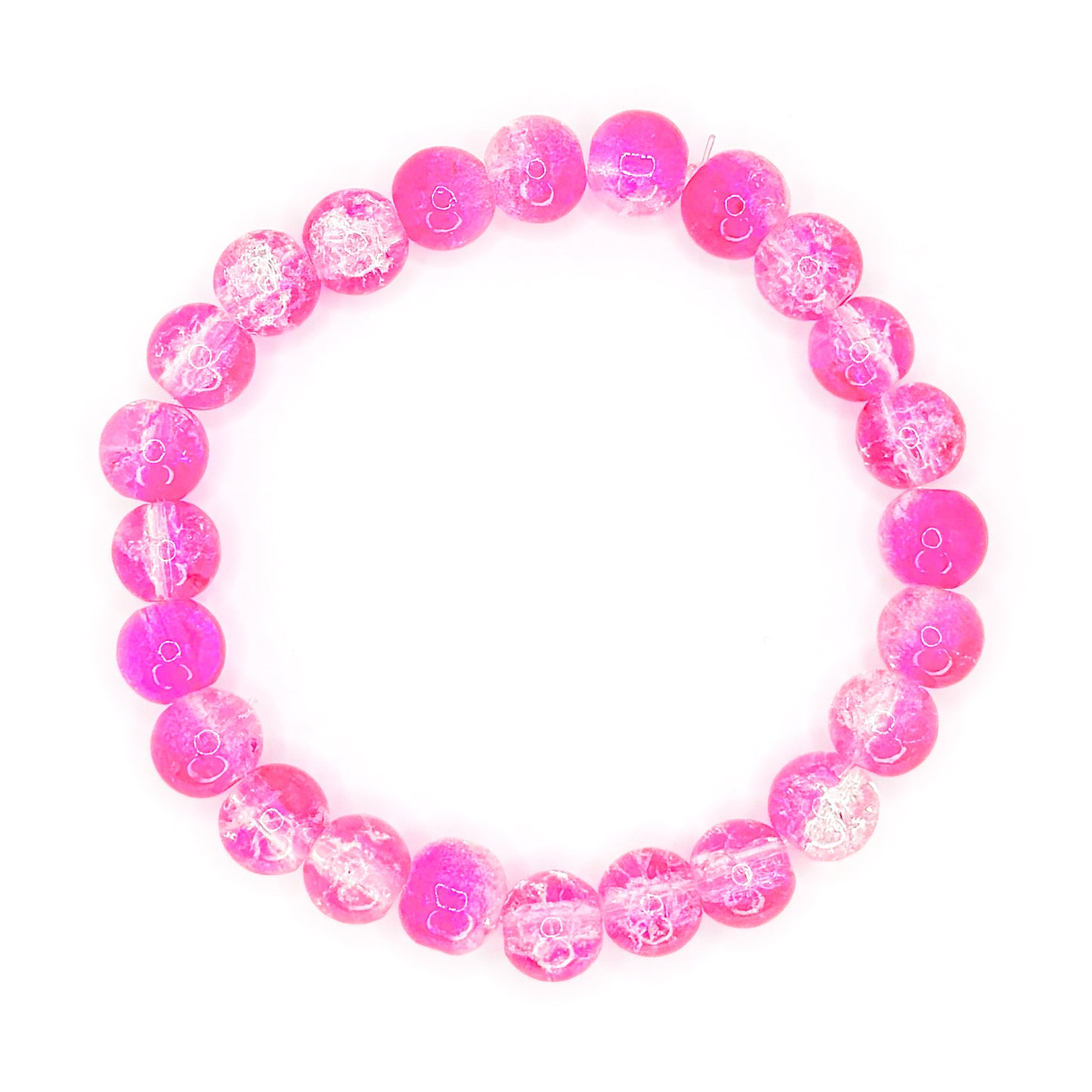 Hot Pink Glass Beaded Bracelet