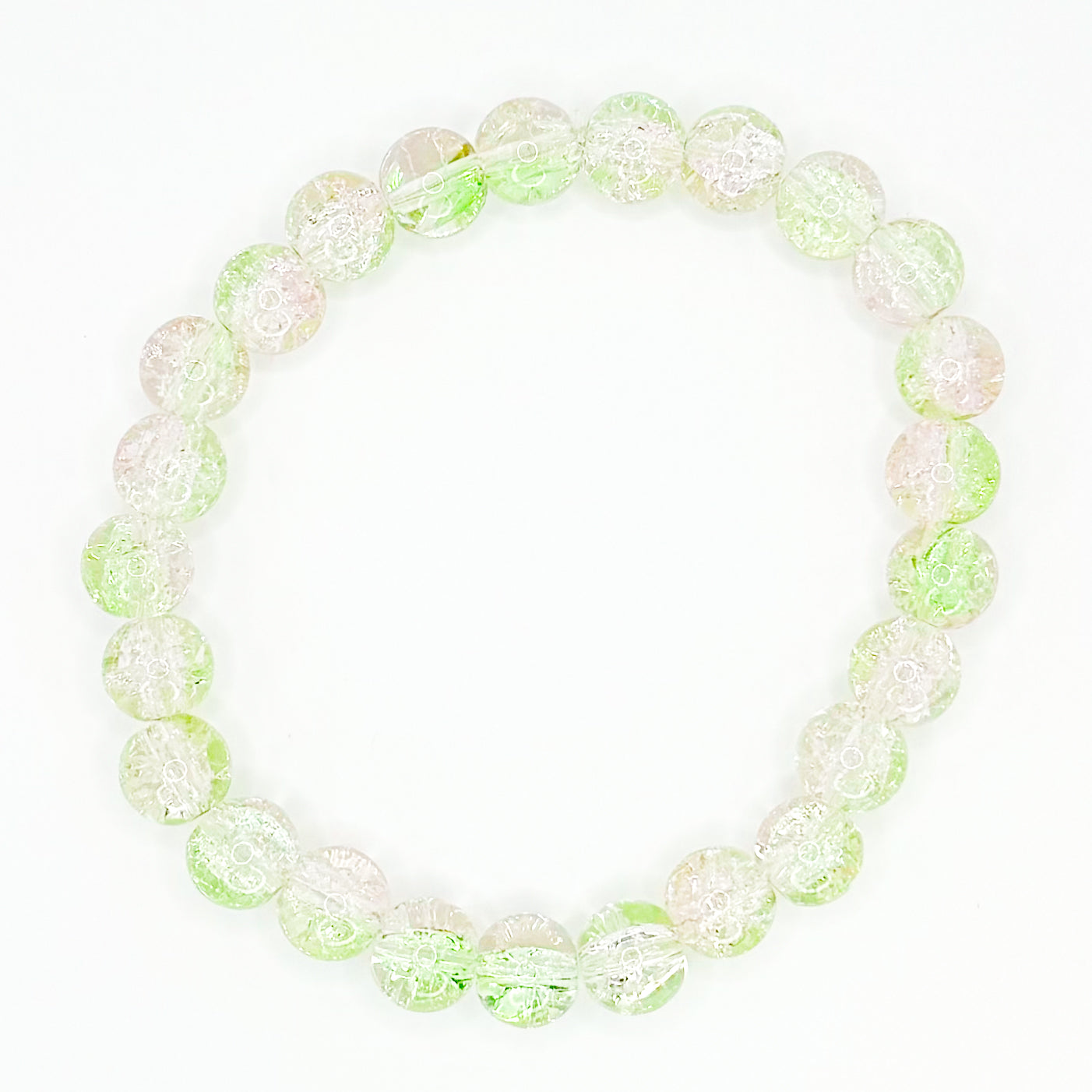 Pink Lime Glass Beaded Bracelet