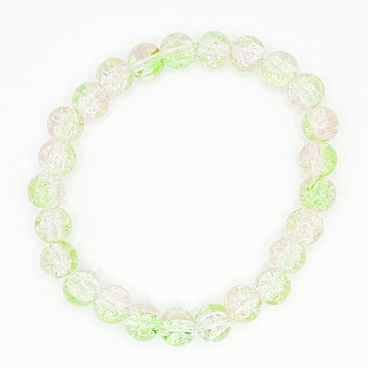 Pink Lime Glass Beaded Bracelet