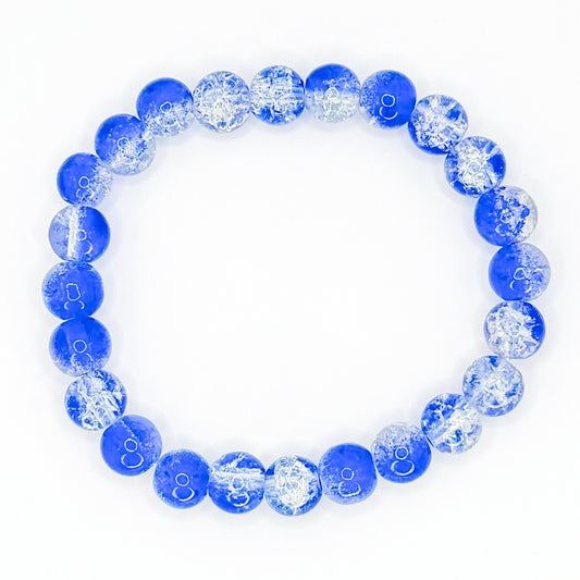 Preppy Blue Glass Beaded Bracelet