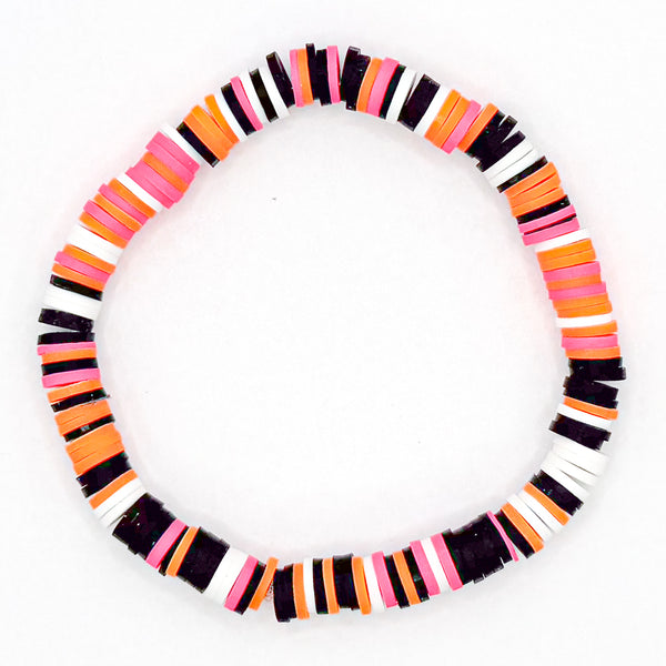 Pink Tiger Clay Beaded Bracelet KellyPrepsterStudio