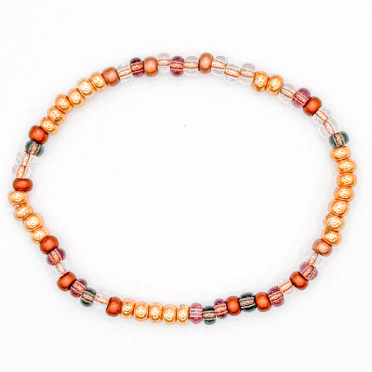 Autumn Leaves Seed Beaded Bracelet