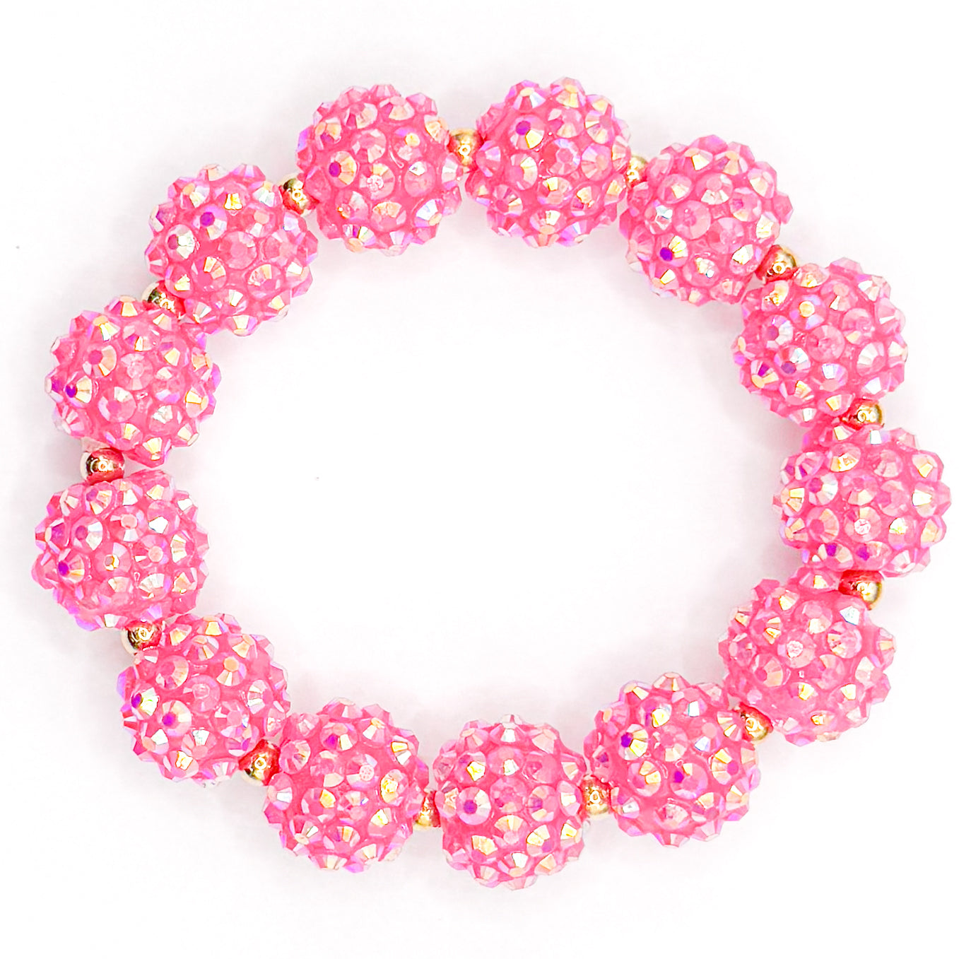 Pink Shimmer Beaded Bracelet