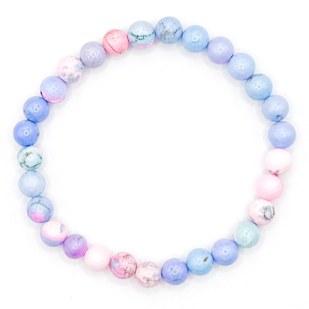 Cotton Candy Swirl 1.0 Glass Beaded Bracelet