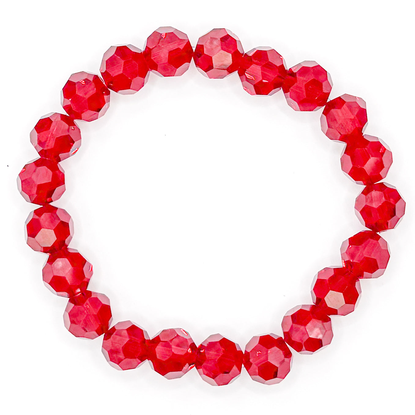 Red Celebration Glass Beaded Bracelet