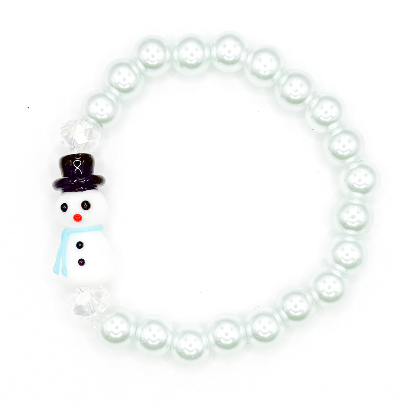 Cold Snowman Glass Beaded Bracelet