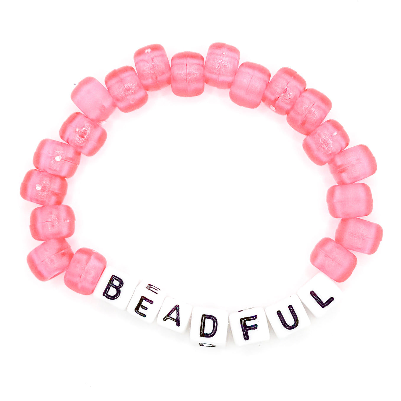 Pink "Beadful" Beaded Bracelet