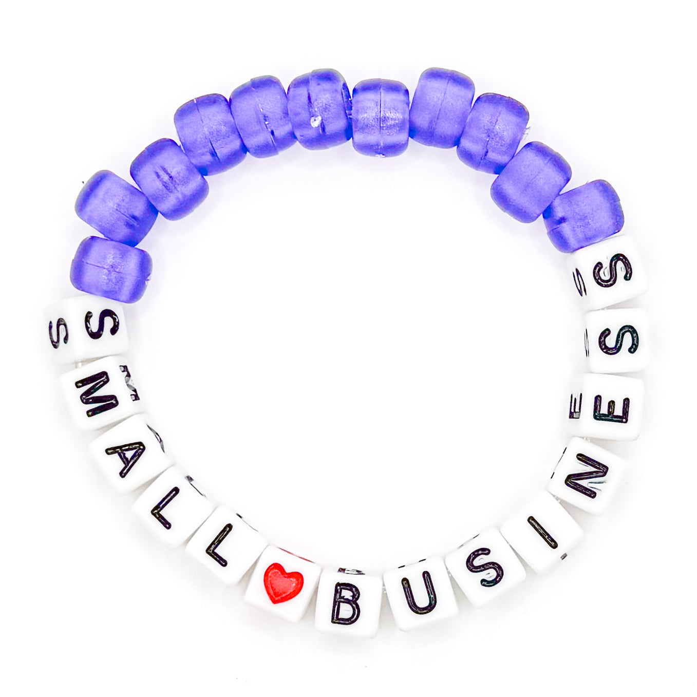 Purple "Small Business" Beaded Bracelet