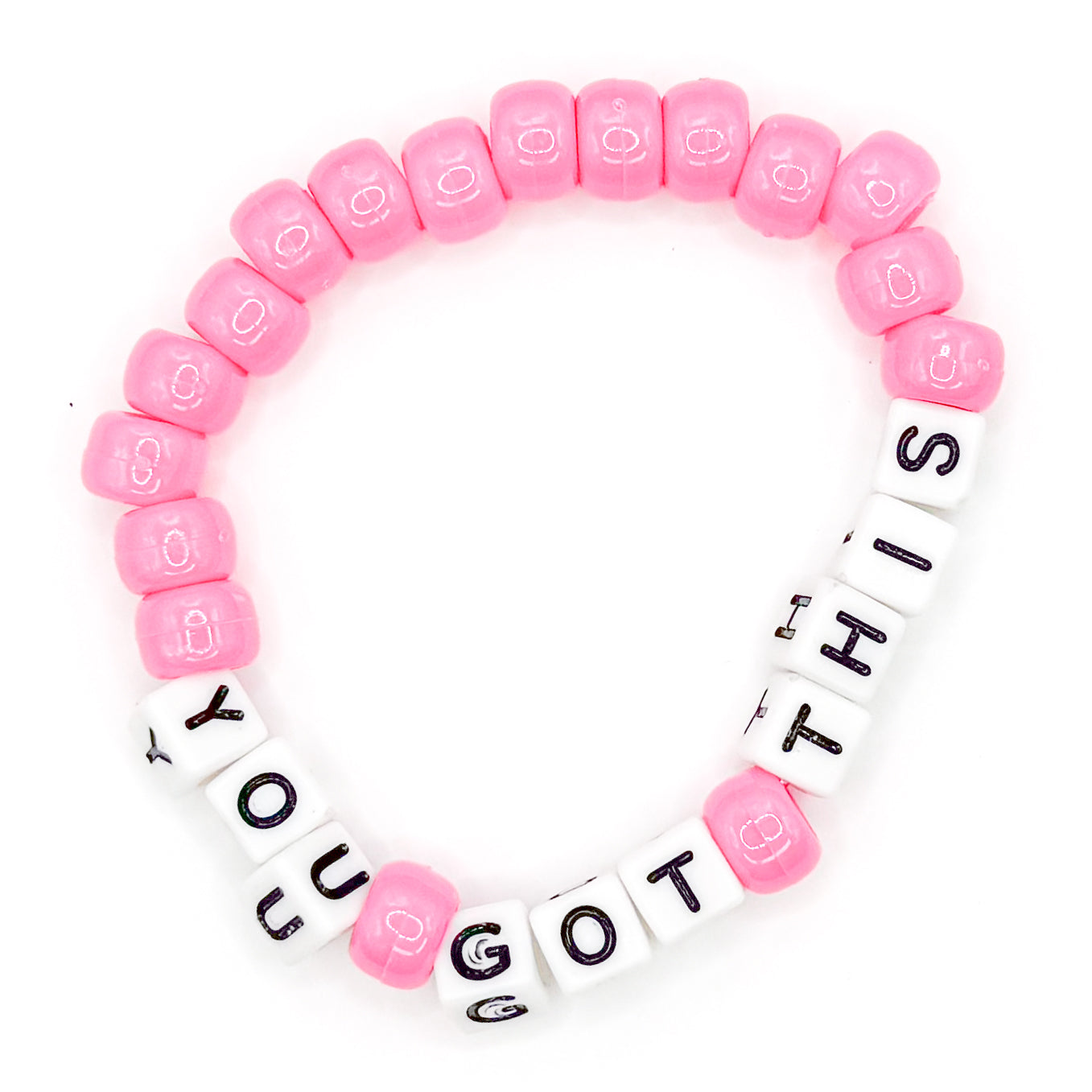 Pink "You Got This" Beaded Bracelet