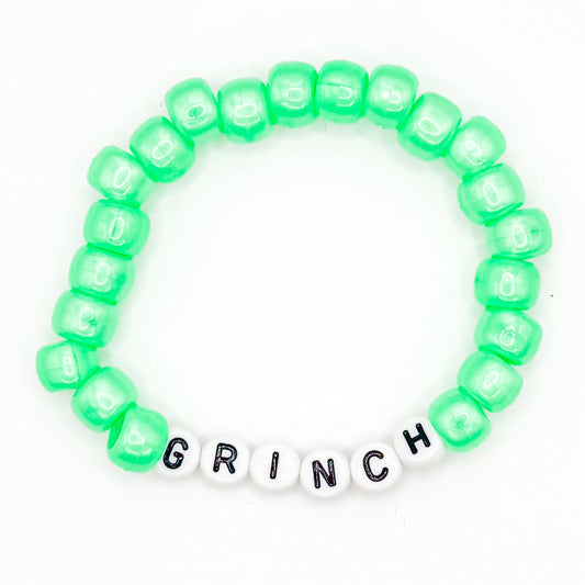 Green "Grinch" Beaded Bracelet