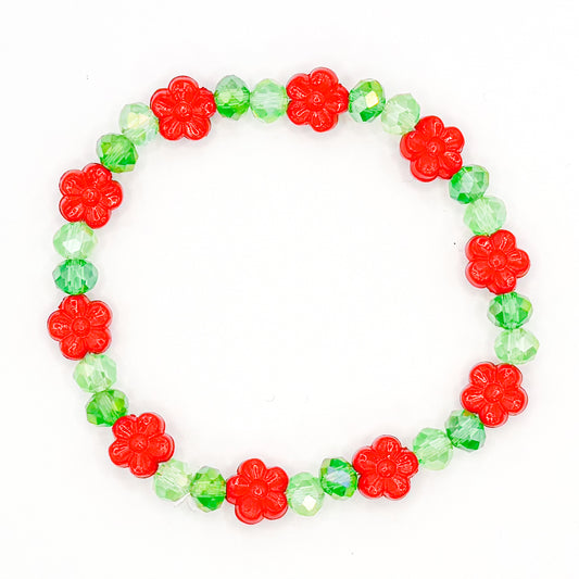 Holly Flowers Beaded Bracelet