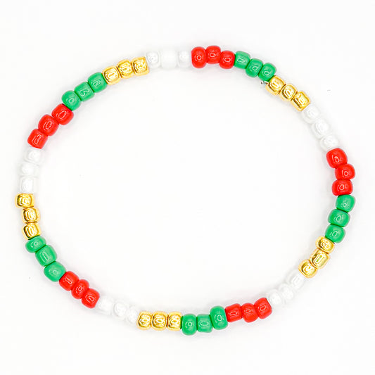 Holiday Party Seed Beaded Bracelet