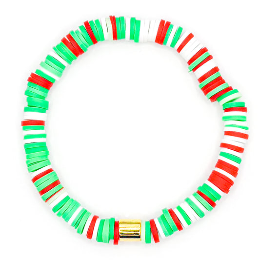 Festive Gold Clay Beaded Bracelet