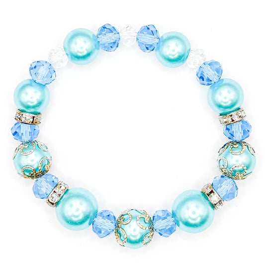 Classy Blue Glass Beaded Bracelet