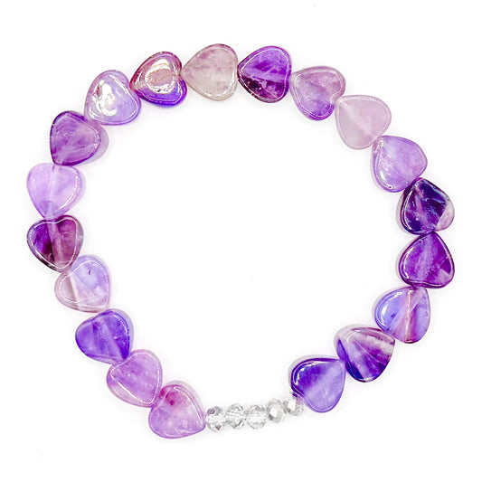 Purple Hearts 2.0 Glass Beaded Bracelet