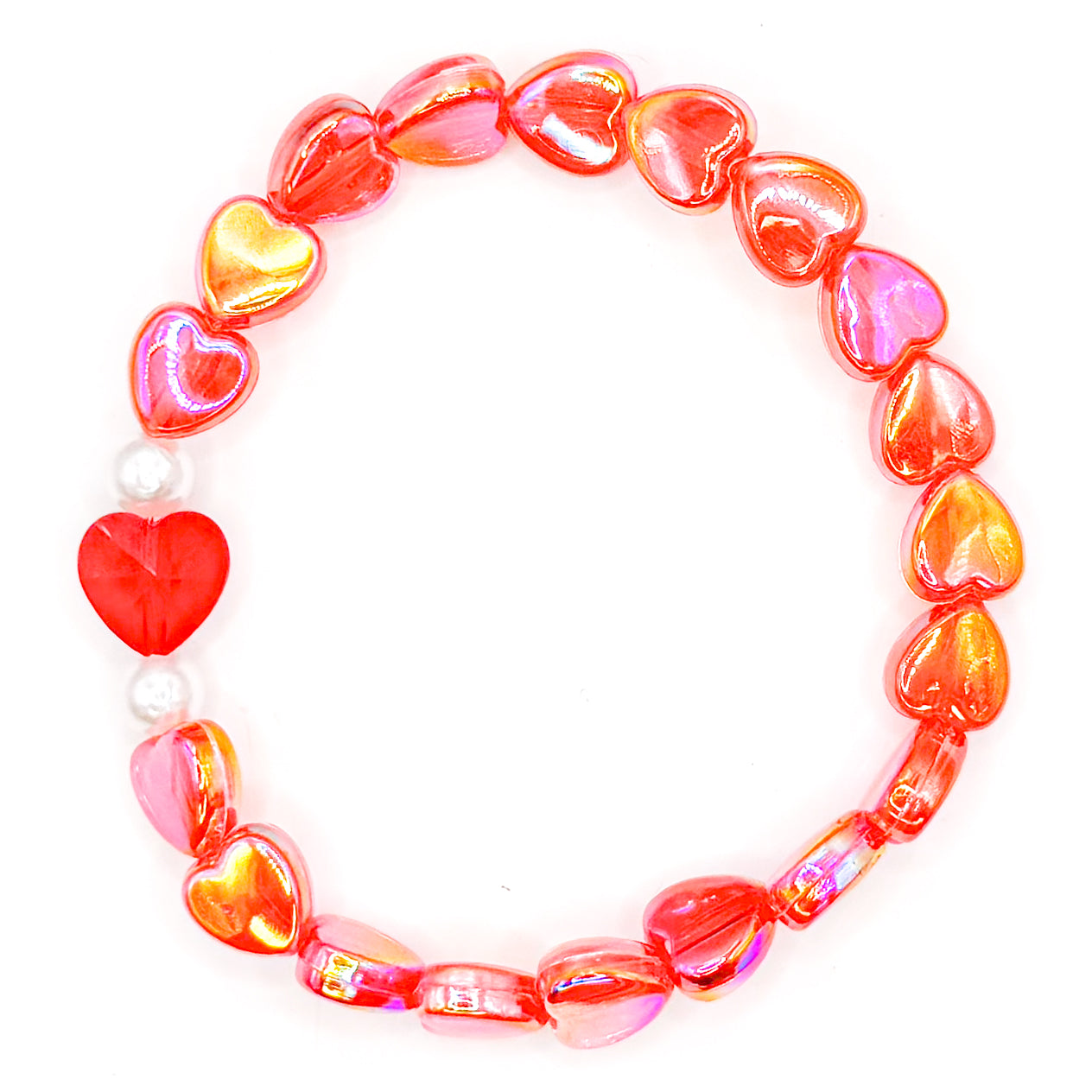 Red Heart Eyes For You Beaded Bracelet