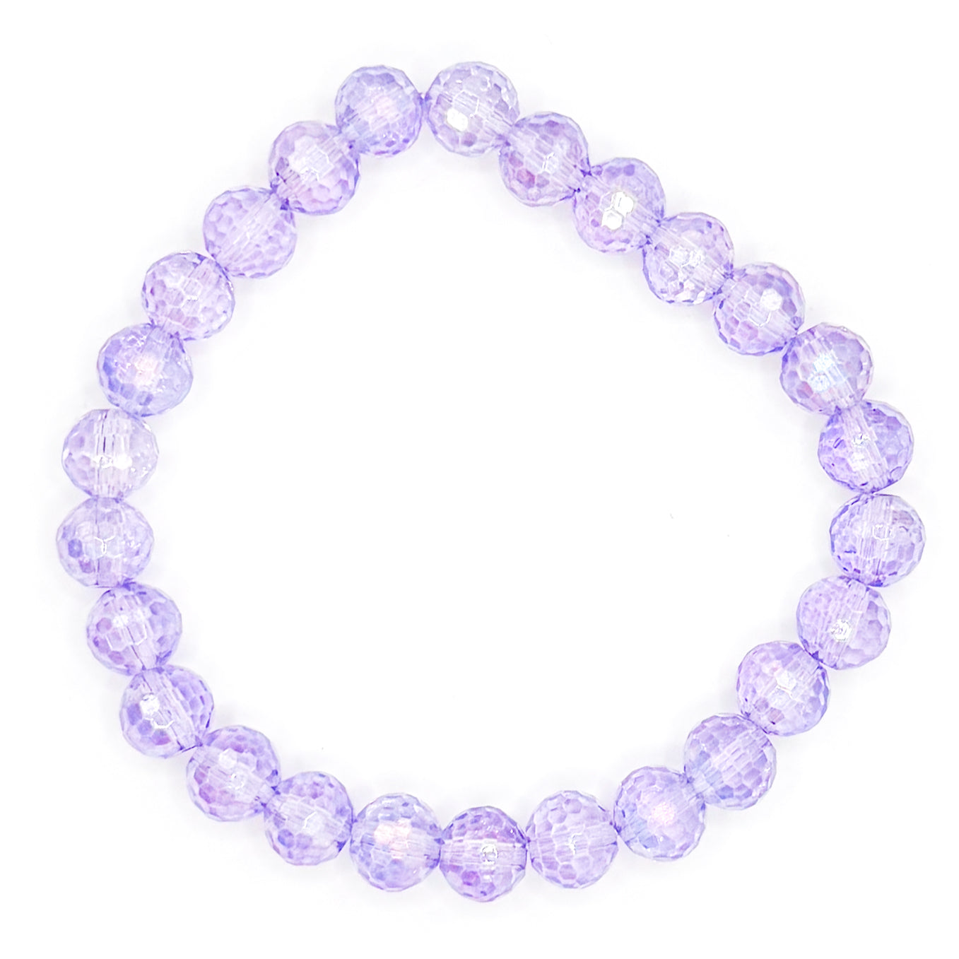 Happy Purple Disco Glass Beaded Bracelet