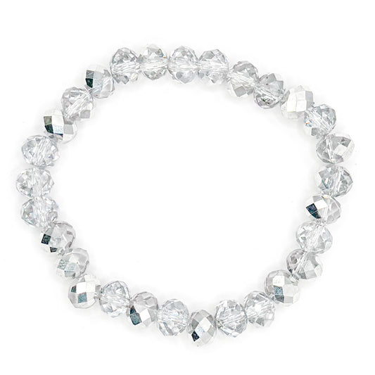 Silver Sparkles Glass Beaded Bracelet